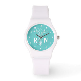Registered nurse watch   caduceus with RN monogram