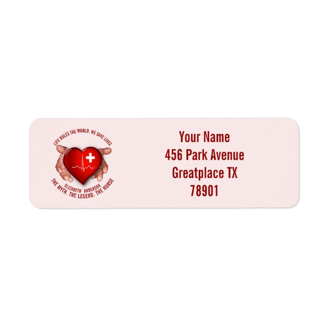 Registered Nurse With Red Heart In Hands (Front)