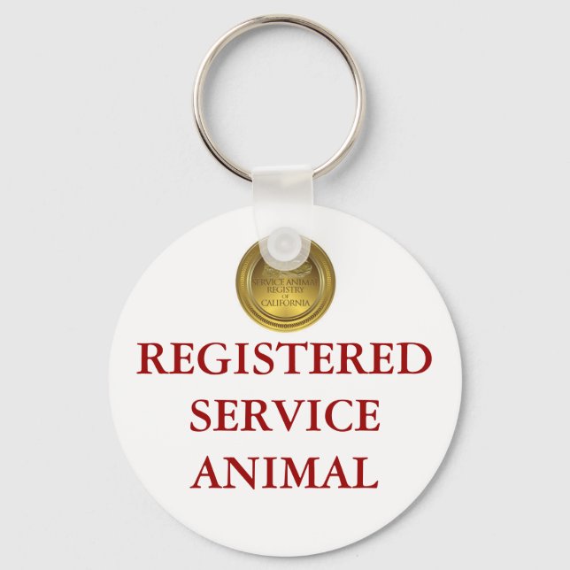 Registered Service Animal Tag Keychain (Front)