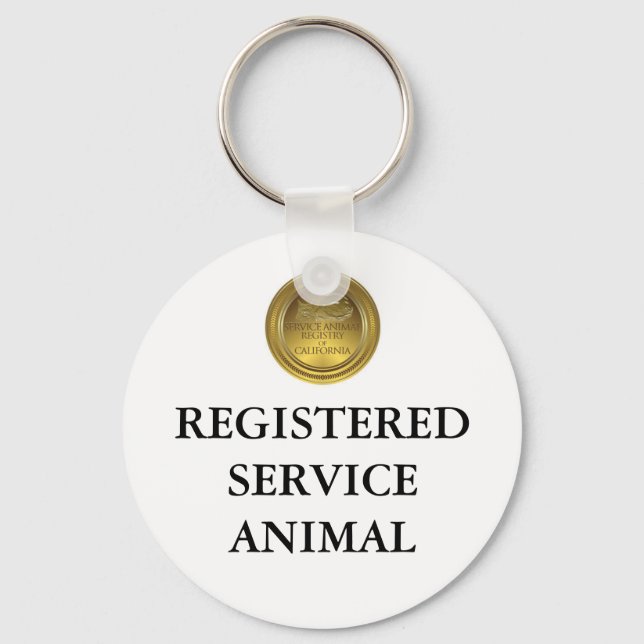 Registered Service Animal Tag or Keychain (Front)