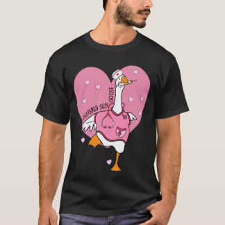 Registered Silly Goose Nurse Heart Valentines Day T-Shirt