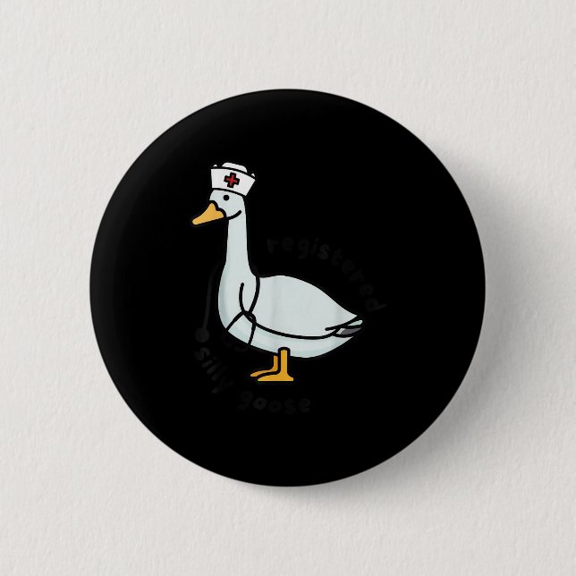 Registered Silly Goose Rn Nurse Stethoscope Nursin 2 Inch Round Button (Front)