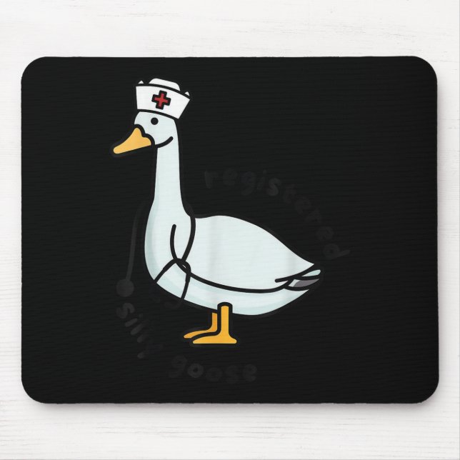 Registered Silly Goose Rn Nurse Stethoscope Nursin Mouse Pad (Front)