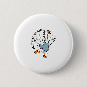 Registered Silly Goose Vintage Vector Shirt Design 2 Inch Round Button