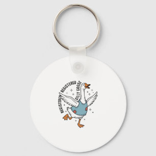Registered Silly Goose Vintage Vector Shirt Design Keychain