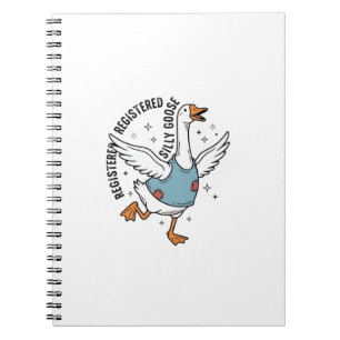 Registered Silly Goose Vintage Vector Shirt Design Notebook