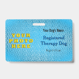 Registered Therapy Dog - Bright Blue Badge