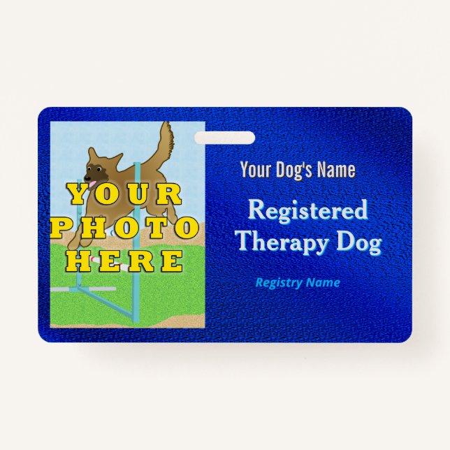 Registered Therapy Dog - Dark Blue Badge (Front)