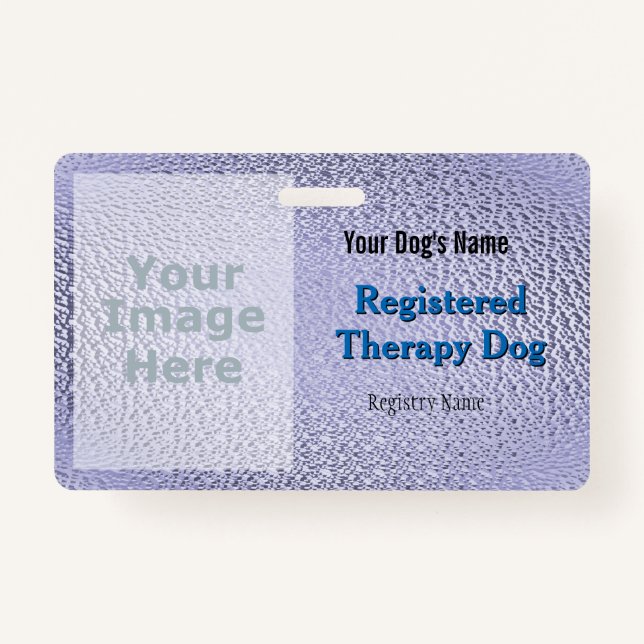 Registered Therapy Dog - Purple Badge (Front)