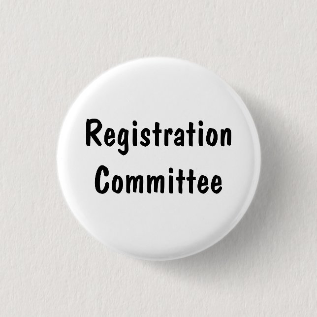 Registration Committee 1 Inch Round Button (Front)