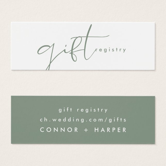Registre cadeau Mariage moderne élégant Sage Green (Devant & derrière)