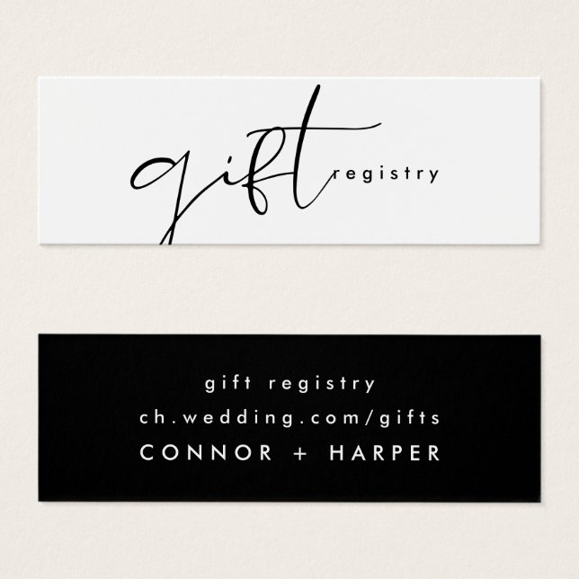 Registre cadeau Mariage noir & blanc moderne (Devant & derrière)