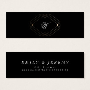 Registre cadeau simple Black Modern Geometry Gold