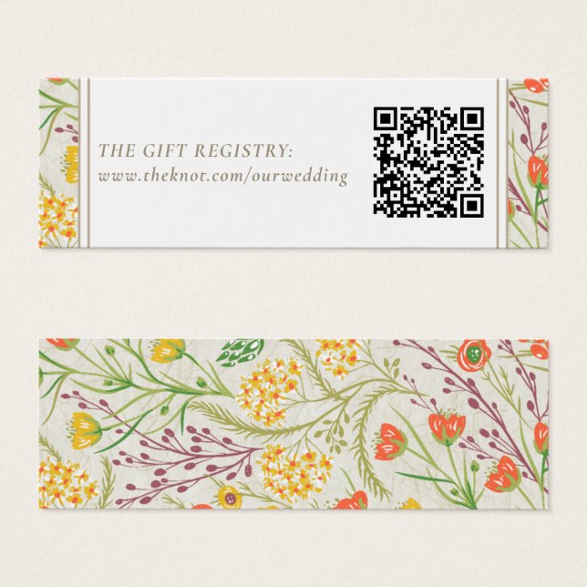 Registre de cadeaux Mariage fleur sauvage Code QR (Devant & derrière)