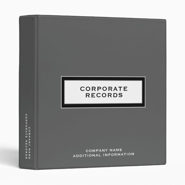 Registre des entreprises Classeur Grey (Devant/Côté)