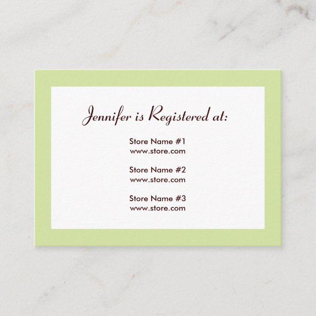 Registry Card - Green and Yellow Polka Dots (Front)