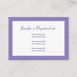 Registry Card - Purple Polka Dots
