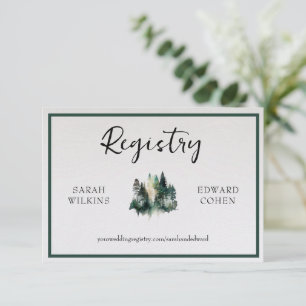 Registry Enclosure Card, Rustic Watercolor Forest