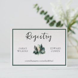 Registry Enclosure Card, Rustic Watercolor Forest  Card