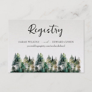 Registry Enclosure Card, Rustic Watercolor Forest  Card