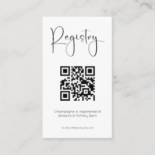 Registry Modern Bridal Shower QR Code Enclosure Card