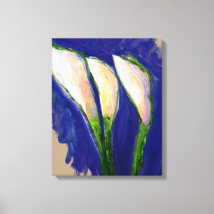 Réglage de voile Blanc Calla Lilies Toile Art Impr
