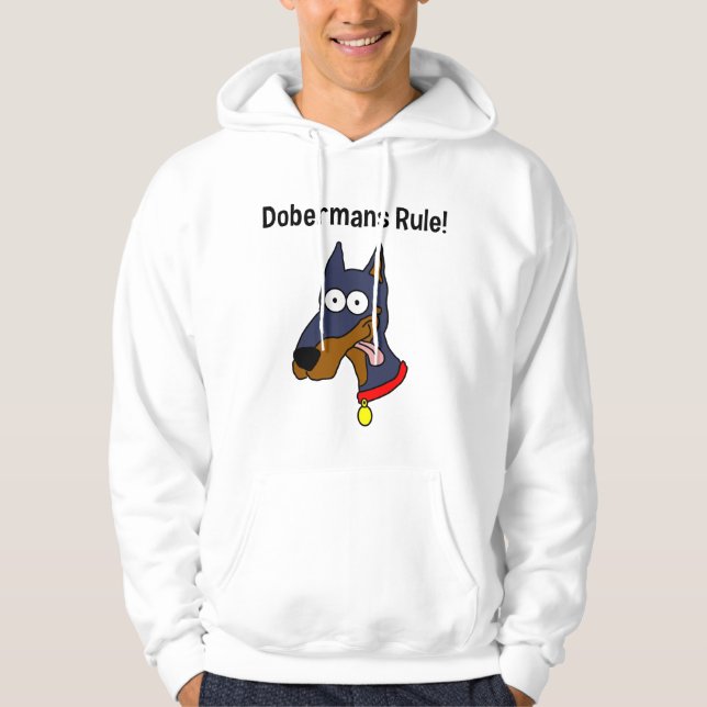 "Règle de dobermann !" Sweat - shirt à capuche (Devant)