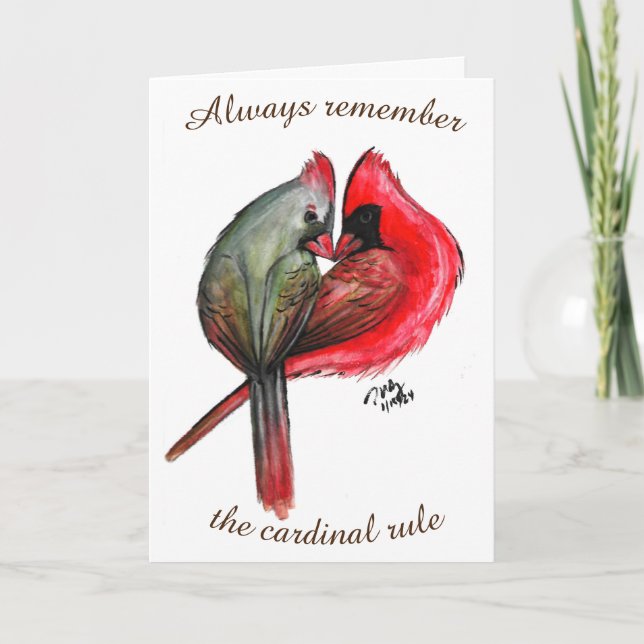 Règle du cardinal Inséparable Carte Saint-Valentin (Devant)