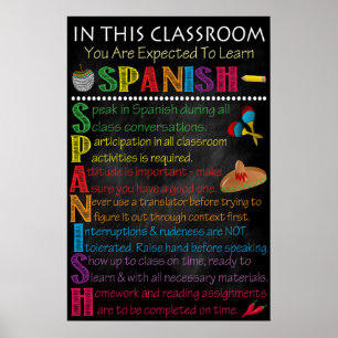 Règles de la classe espagnole Affiche imprimable