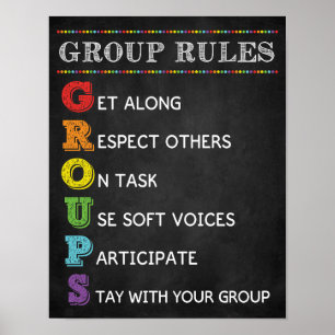 Règles du GROUPE Affiche de gestion du comportemen