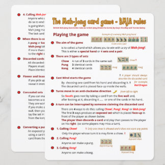Règles du jeu des cartes à grande impression - Jou