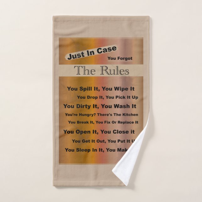 Règles du ménage (Serviette à main)