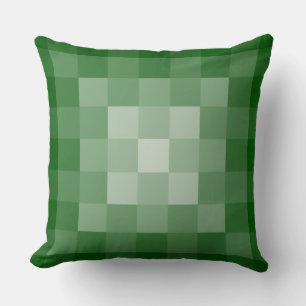 Regular Geometric Green Tints Square Tiles Pixel  Throw Pillow