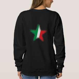 Regular Italian Flag Graffiti Star Graphic T-Shirt Sweatshirt