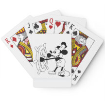 Regular playing cards with Steamboat Willie design