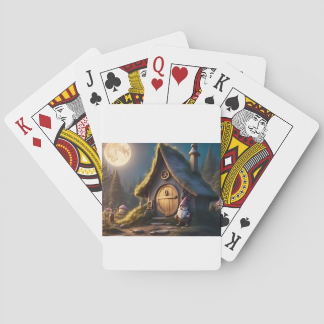Regular playing cards with whimsical gnome design  (Back)