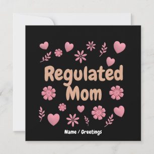 )Regulated Mom 3D Pink Floral Heart Aesthetic Invitation