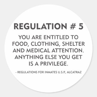 Regulation # 5 classic round sticker