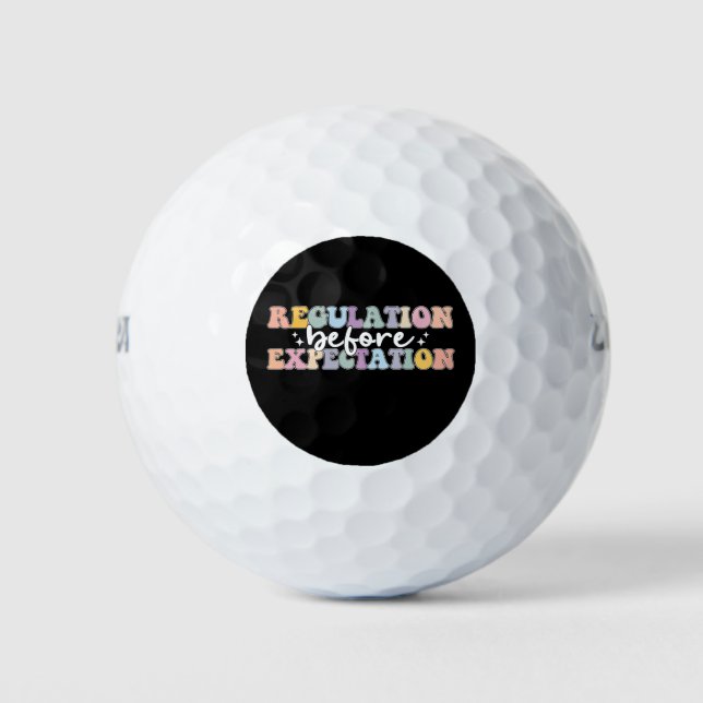 Regulation Before Expectation Groovy Golf Balls (Front)