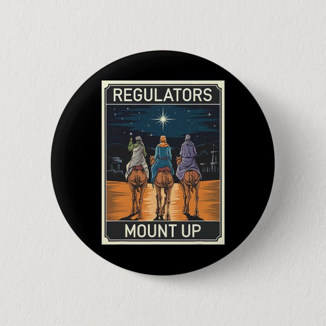 Regulator Mount Up Christmas Reindeer  2 Inch Round Button (Front)