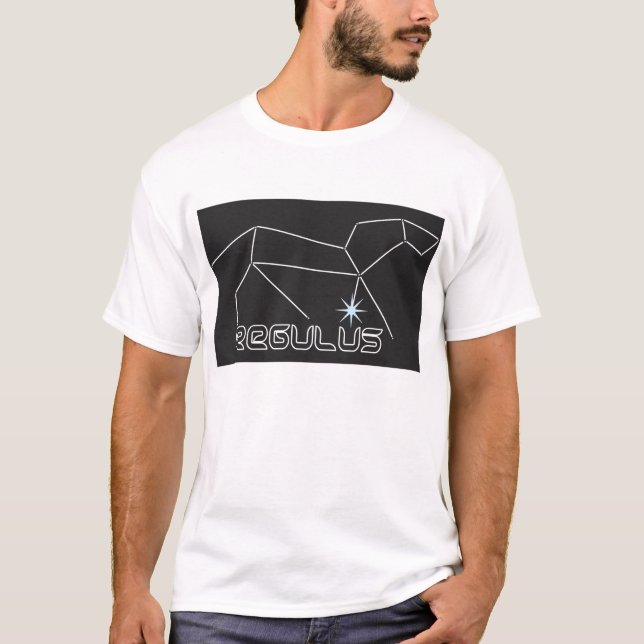 Regulus Logo Shirt -- White on Black (Front)