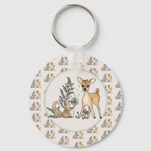 Reh und Eichhörnchen Keychain