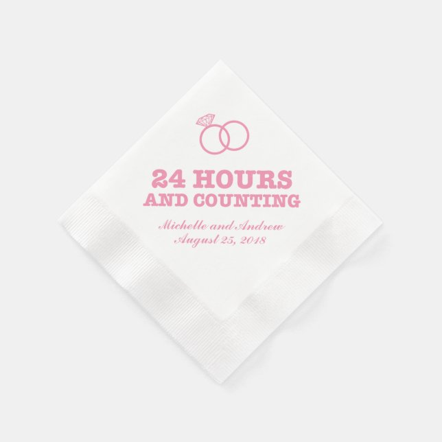 Rehearsal Dinner | 24 Hours and Counting Napkin (Corner)