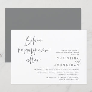 Rehearsal Dinner, Before Happily ever after Invita Invitation