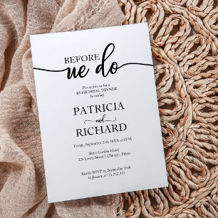 Rehearsal Dinner Before We Do Simple Elegant  Invitation