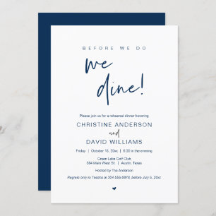 Rehearsal Dinner, Before We Do, We Dine Invitation