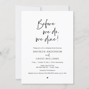 Rehearsal Dinner, Before We Do, We Dine Invitation