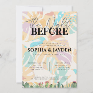 Rehearsal Dinner Cactus Tropical Palm Tree Desert Invitation