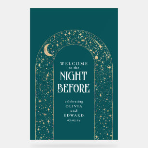 Rehearsal Dinner Celestial Teal Welcome Acrylic Sign
