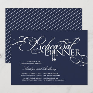 Rehearsal Dinner Classic Scrolls Wedding Invite